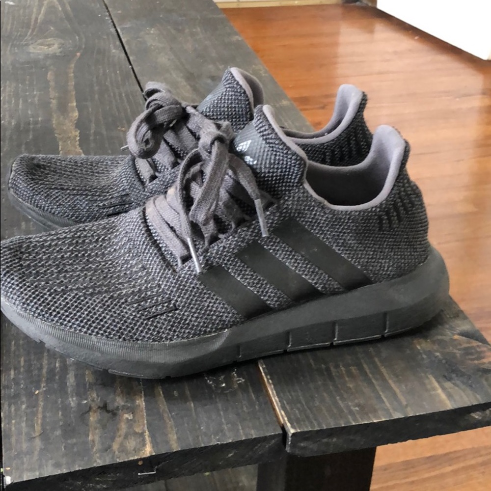 All black adidas size 7 youth
